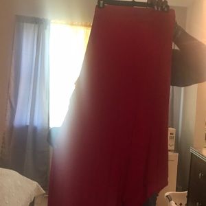 Red hi low skirt
